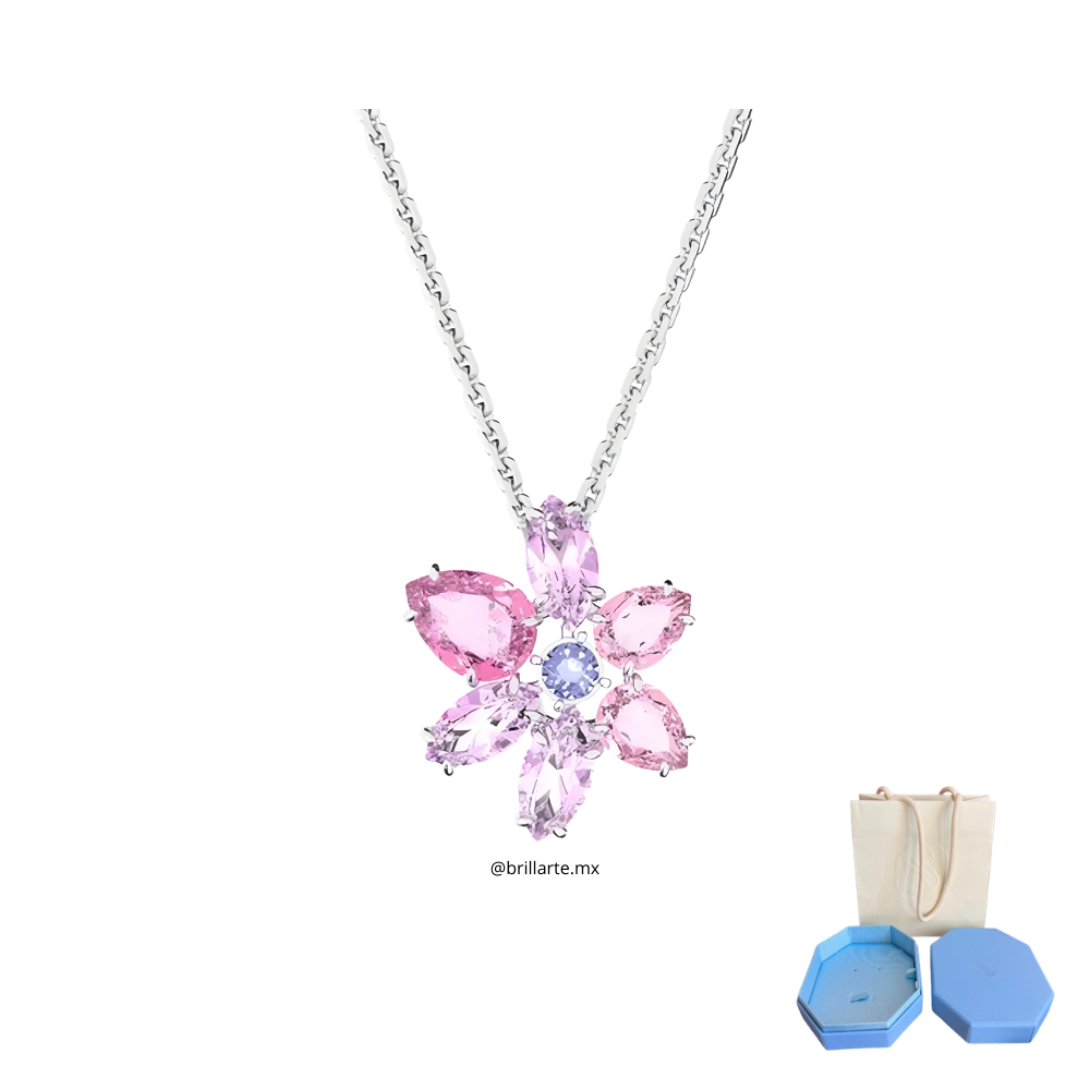 Collar colgante Swarovski gema motivo floral