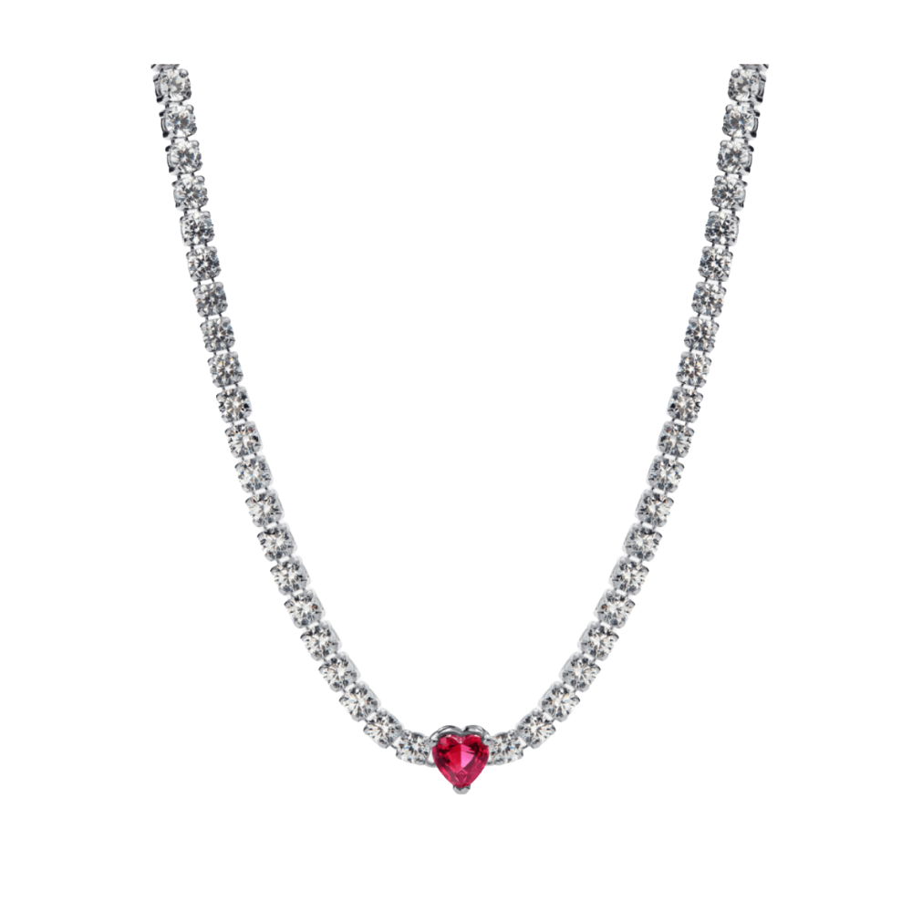 collar tenis corazón rojo