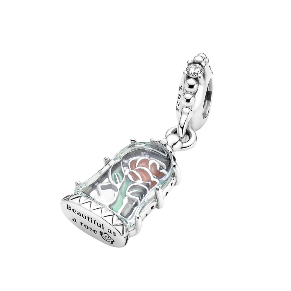 Charm rosa encantada "Bella y Bestia"