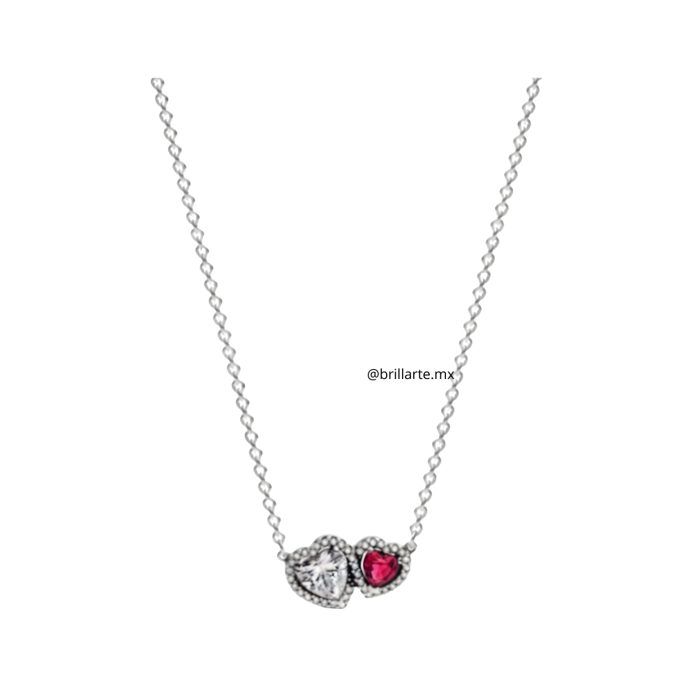 Collar corazón doble