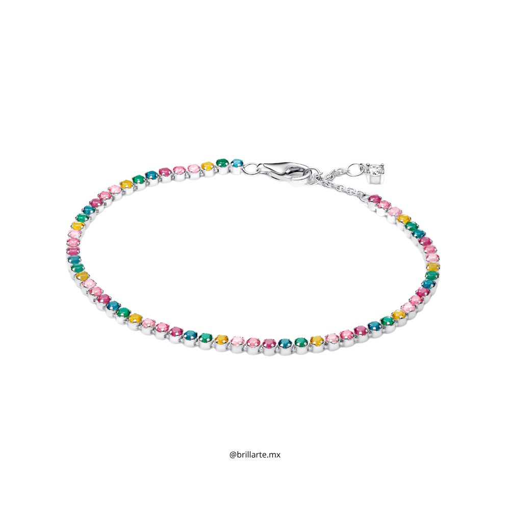 Pulsera tenis arcoíris