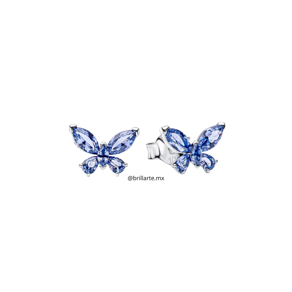 Aretes mariposa azul