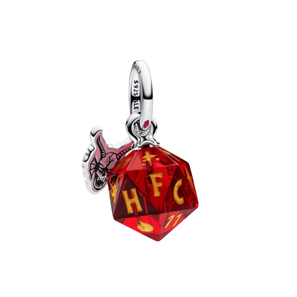 Charm Colgante Dado Club del Fuego Infernal de Stranger Things