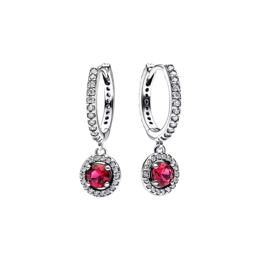 Aretes de aro redondo rojo