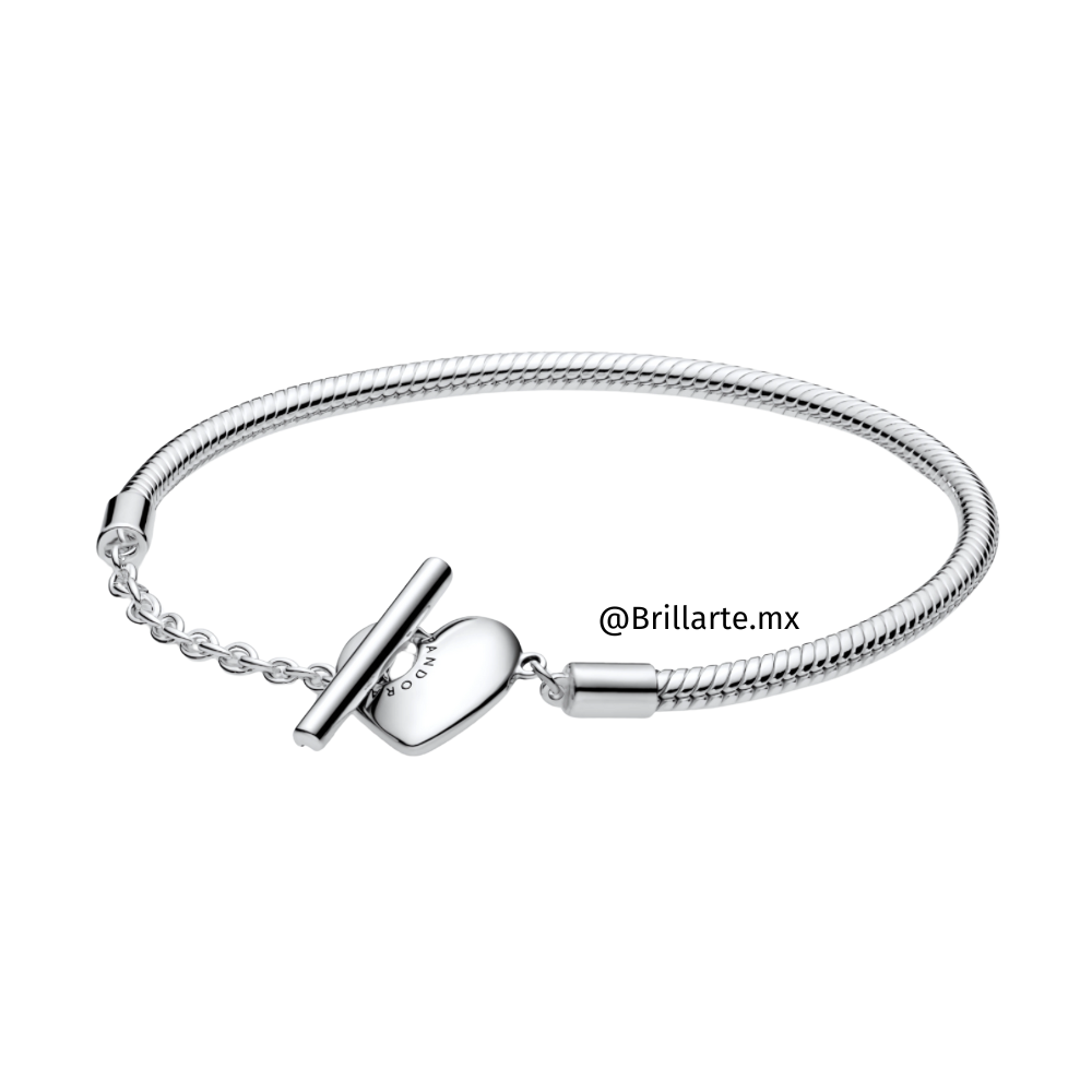 Brazalete con barra-T corazón con logo
