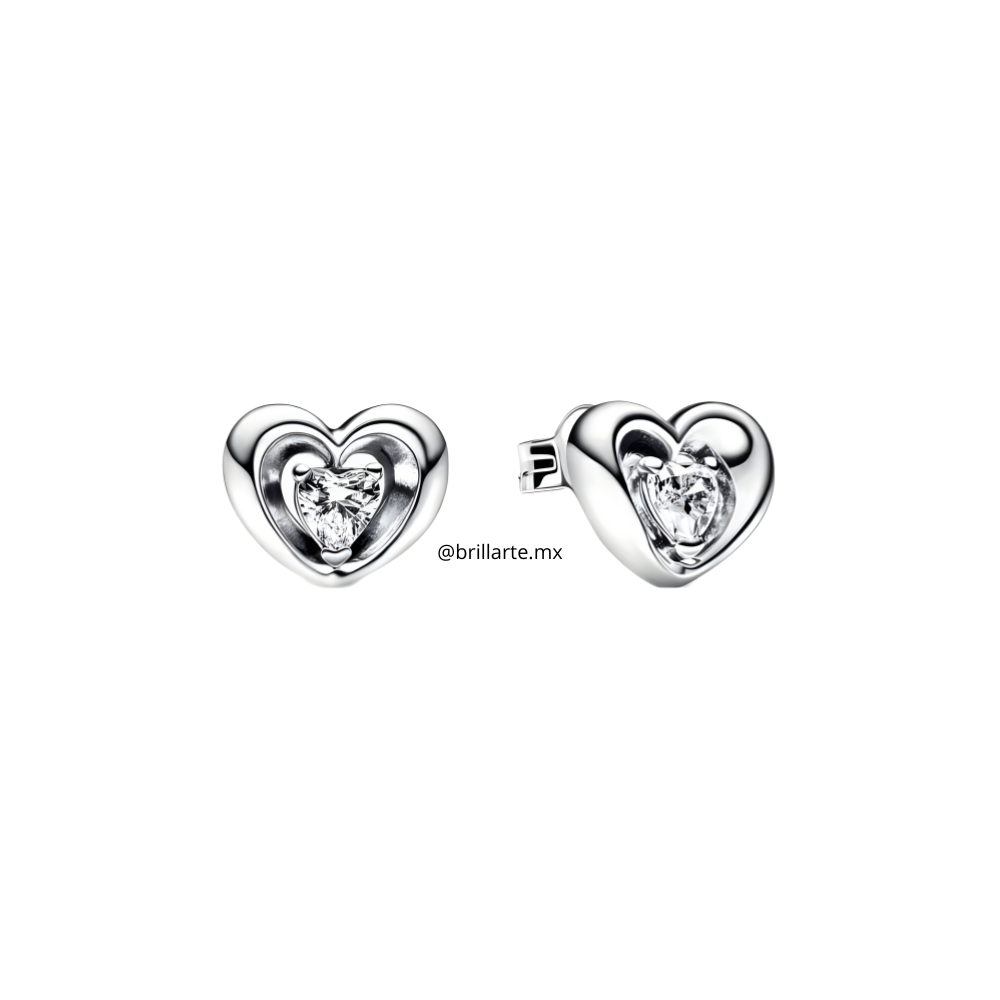 Aretes corazón radiante