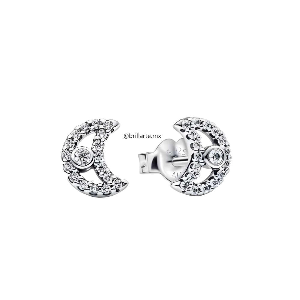 Aretes luna brillante