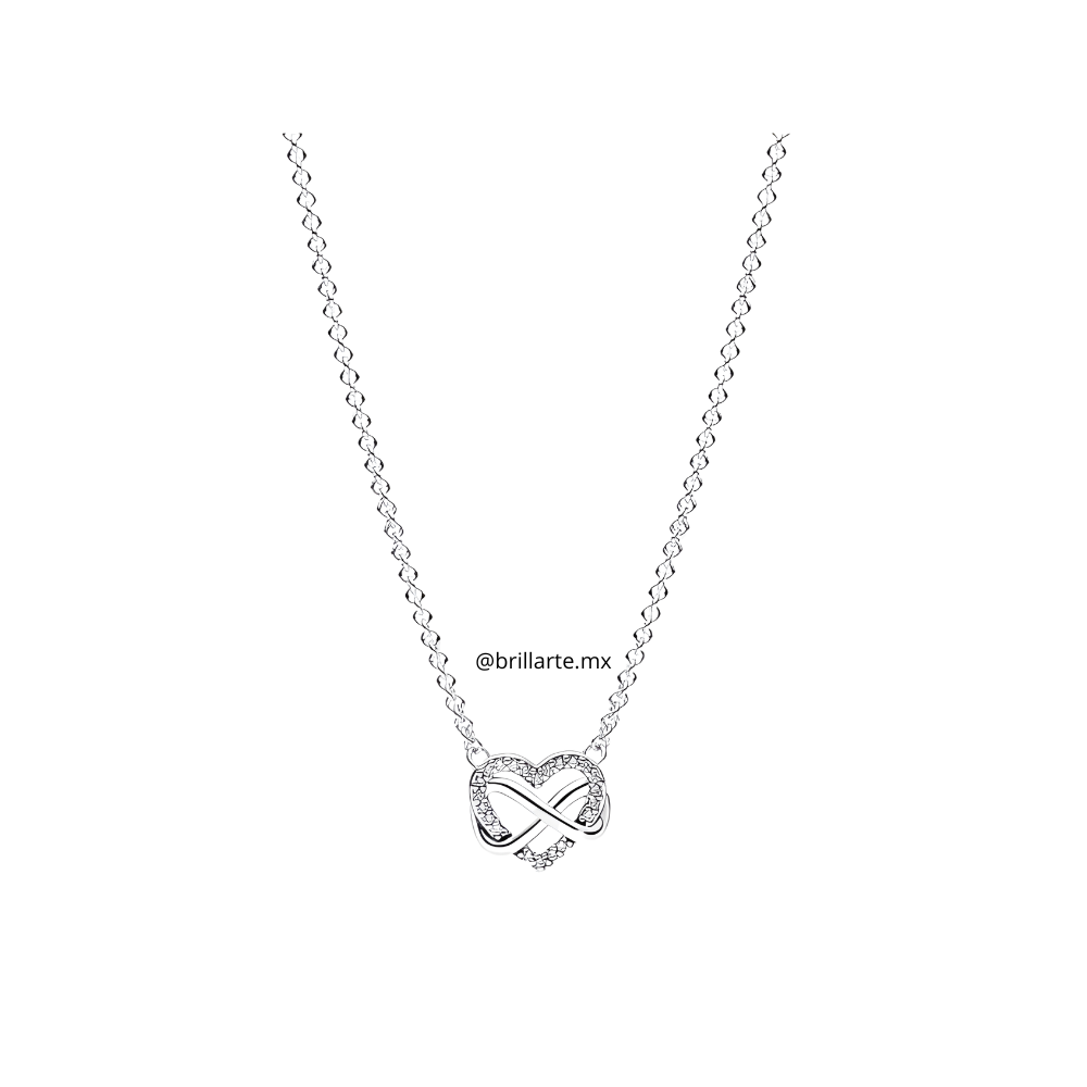 Collar corazón infinito reluciente