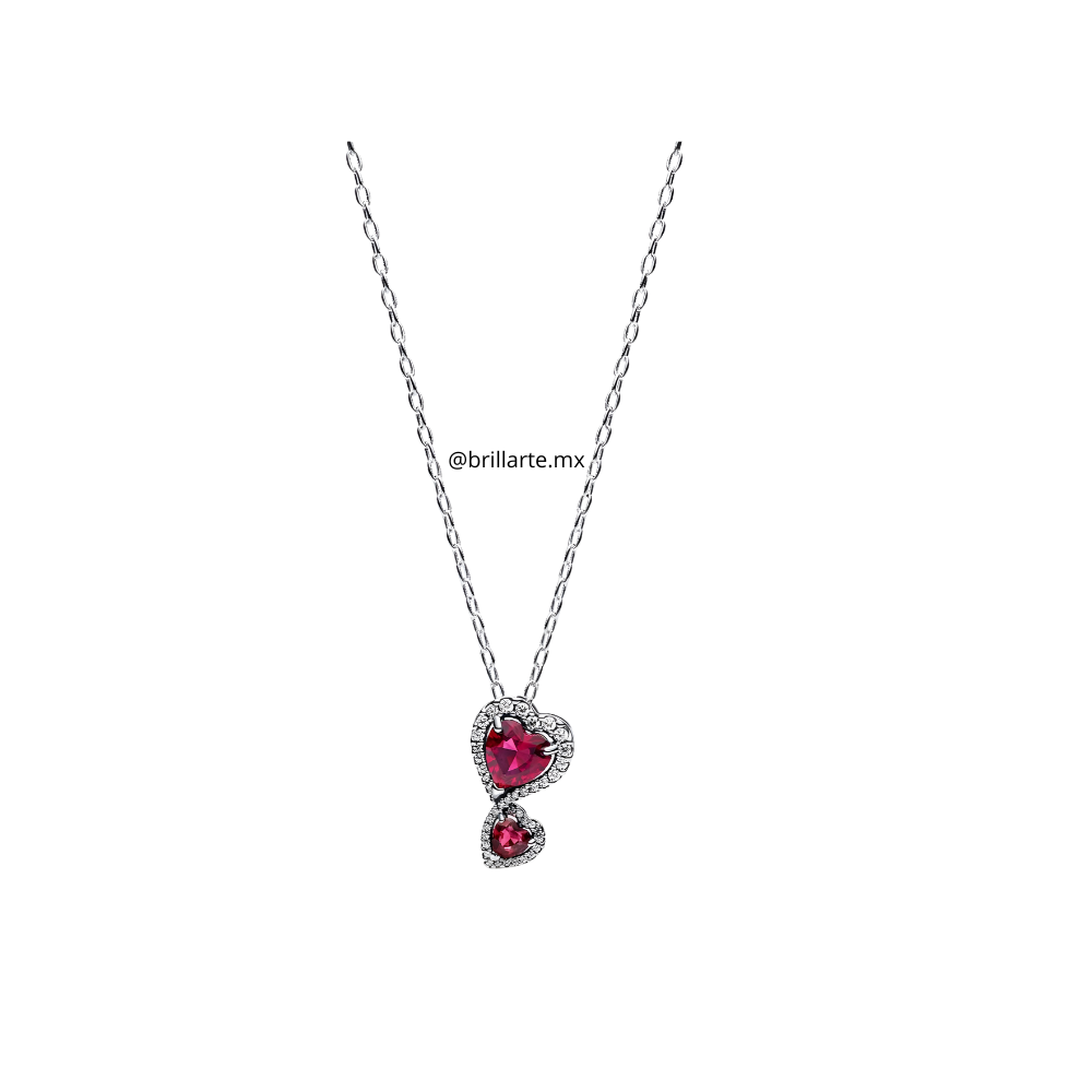 Collar corazones con halo rojo