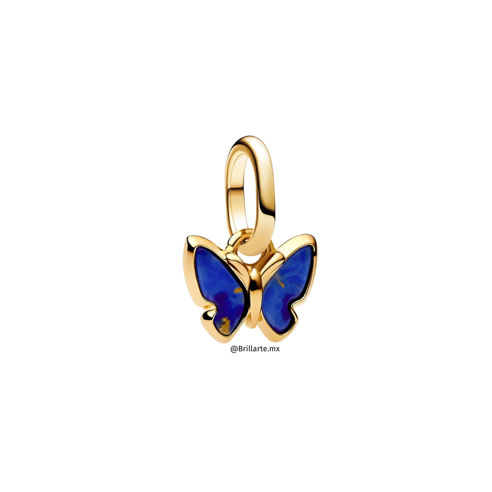 Charm mariposa dorada con morado