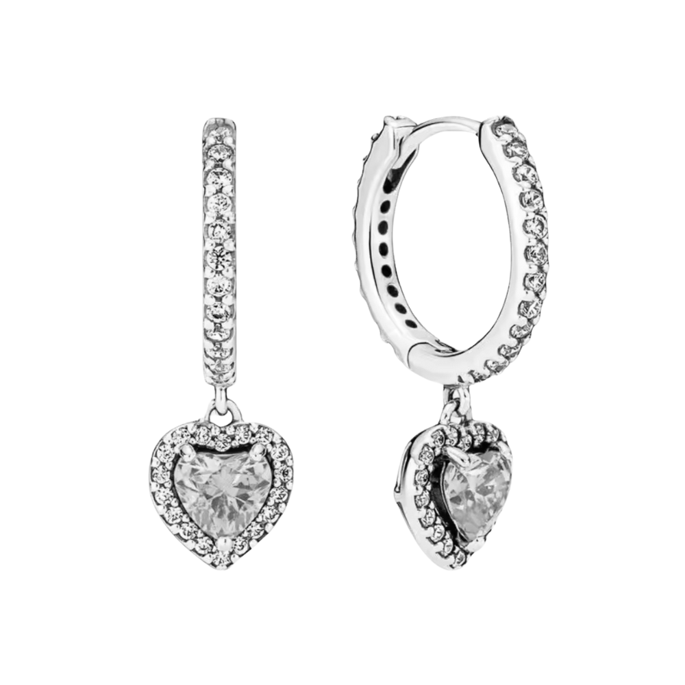 Aretes corazón colgante