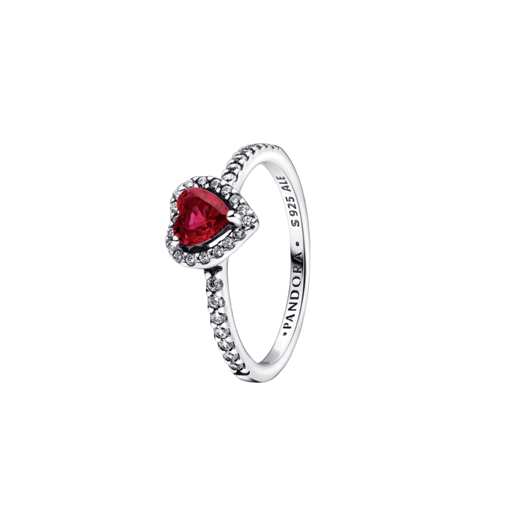 Anillo corazón rojo