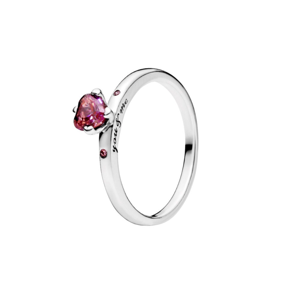 Anillo Corazón rojo reluciente
