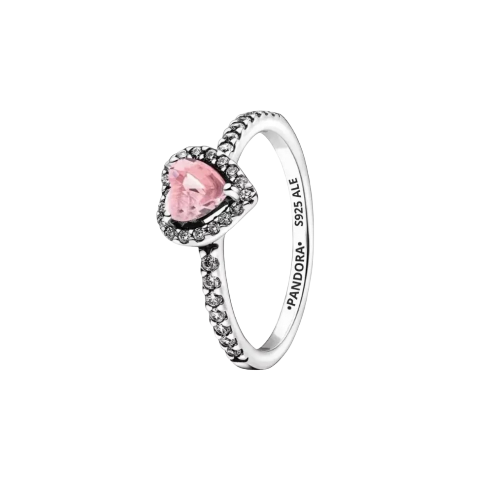 Anillo corazón rosa
