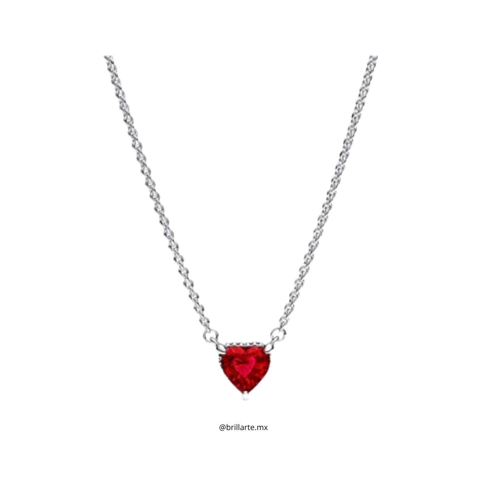 Collar corazón rojo