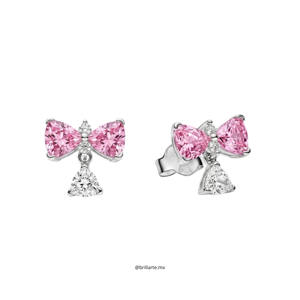 Aretes moño rosa Bridgerton