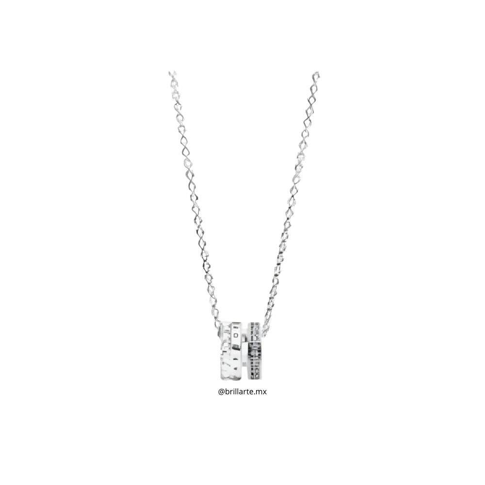Collar con colgante Pandora Signature Logo Pavé y Cuentas