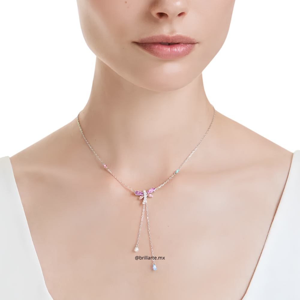 Collar en Y Ariana Grande x Swarovski libélula lila