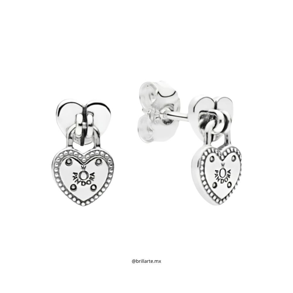 Aretes candado corazón