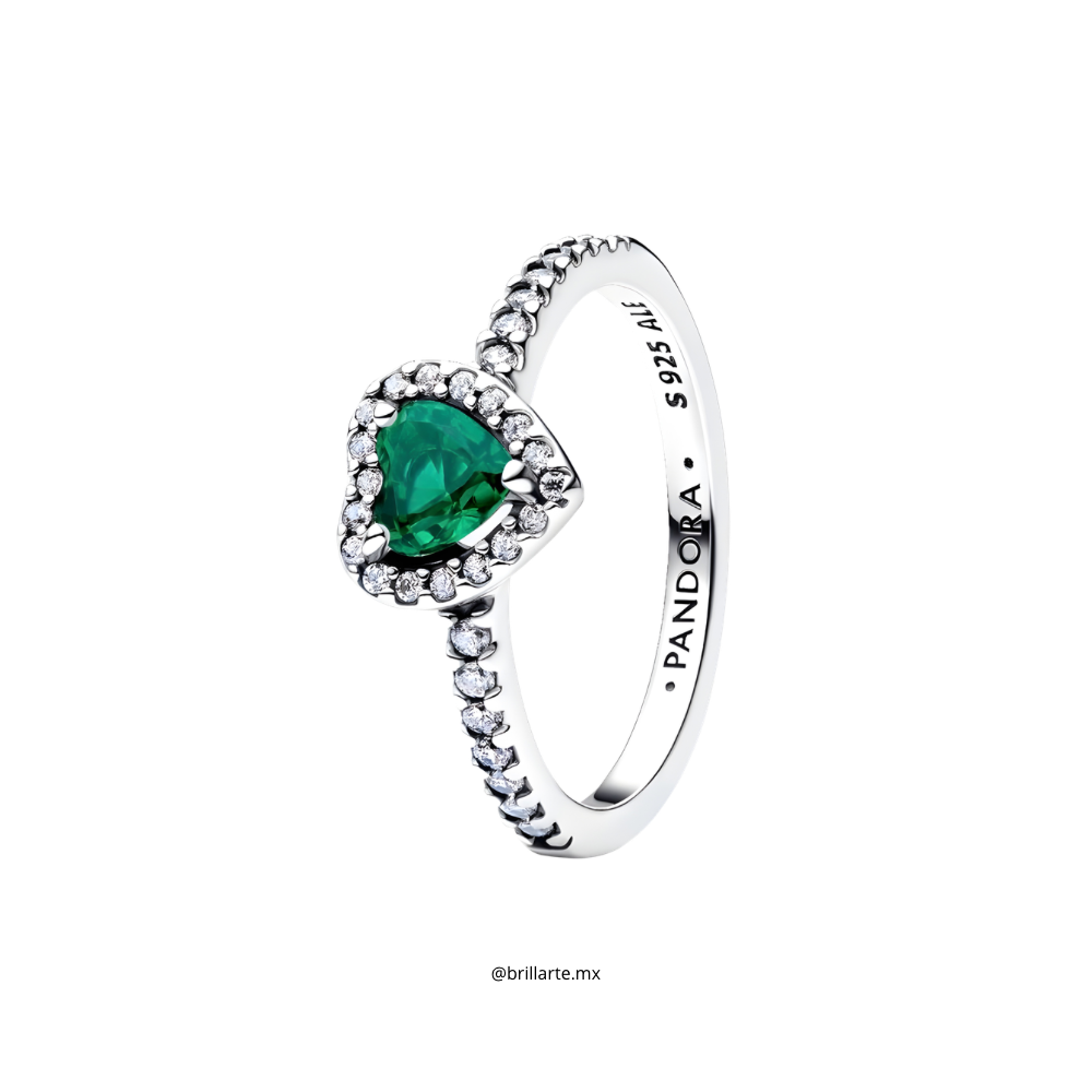 Anillo corazón verde