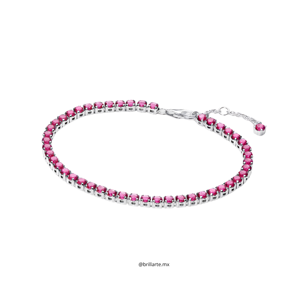 Brazalete de tenis rosa reluciente