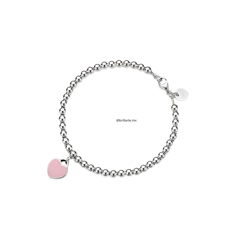 Pulsera Tiffany rosa con logo
