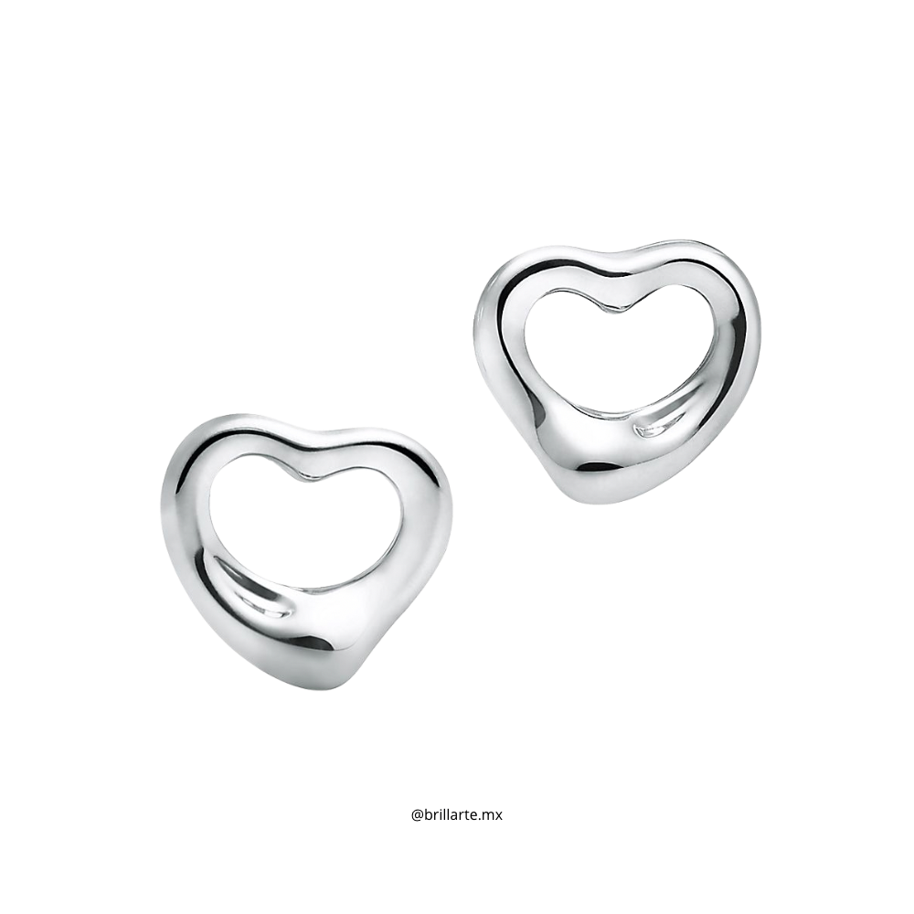 Aretes de broche open Heart