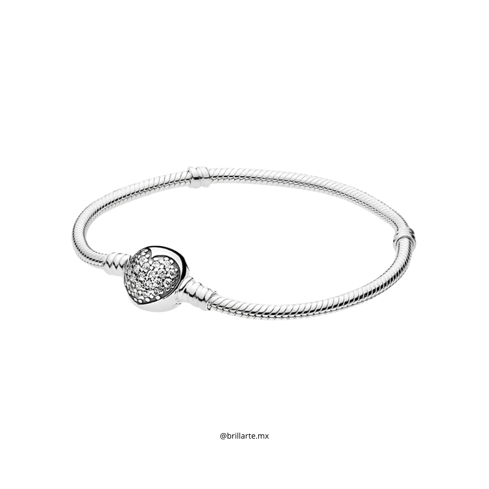 Brazalete moments broche de corazón brillante