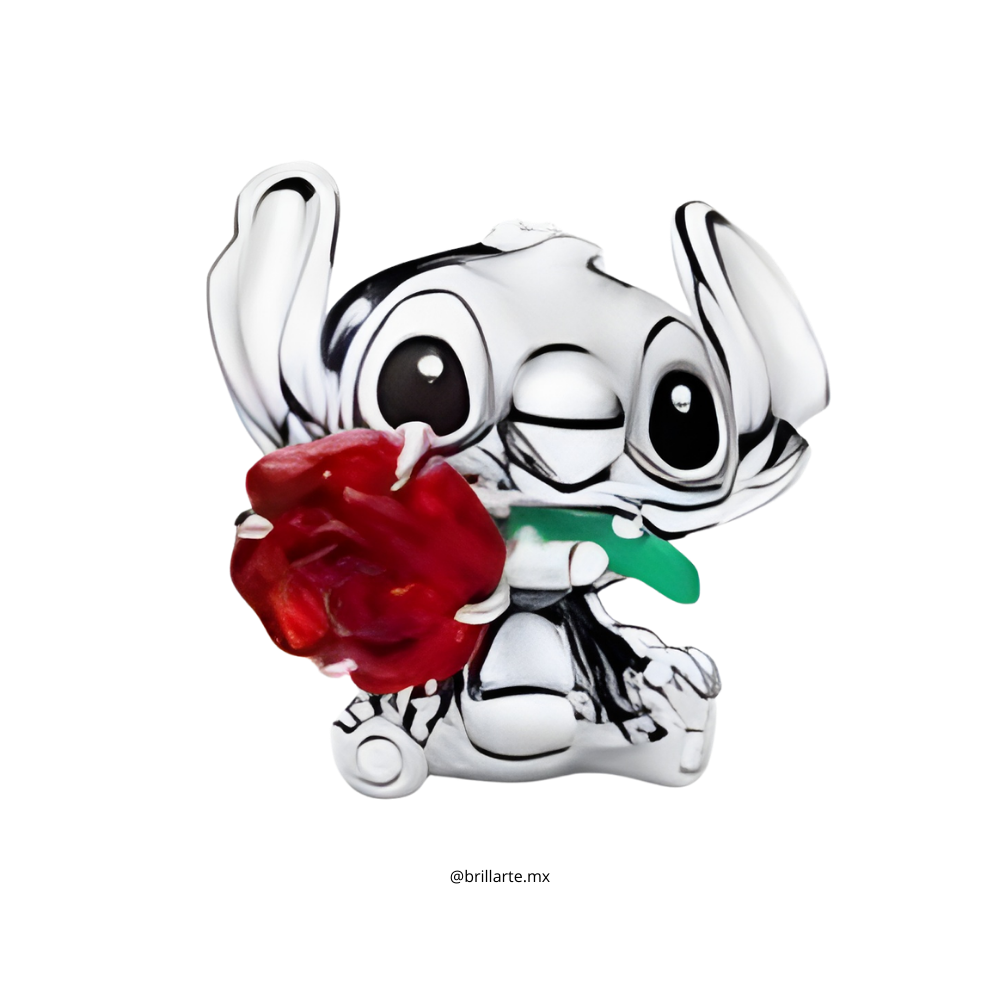 Charm stitch con rosa