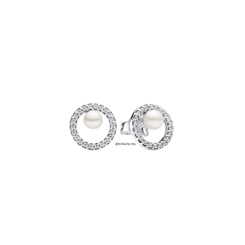Aretes perlas y zirconias
