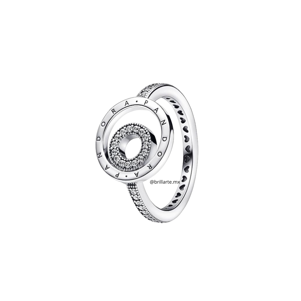 Anillo círculos en pavé