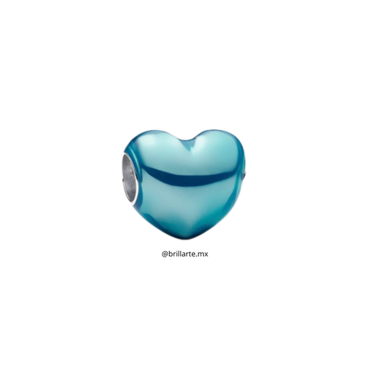 Charm corazón metálico azul