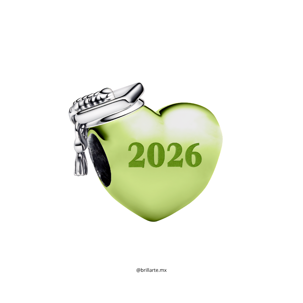 Charm Green heart 2026 con empaque