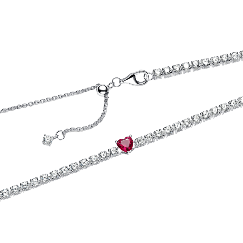 collar tenis corazón rojo