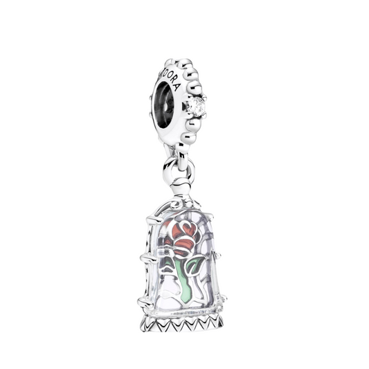 Charm rosa encantada "Bella y Bestia"