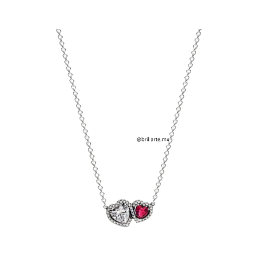 Collar corazón doble