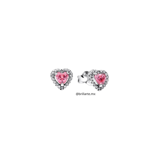 Aretes corazón rosa