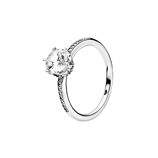 Anillo Corona deslumbrante transparente
