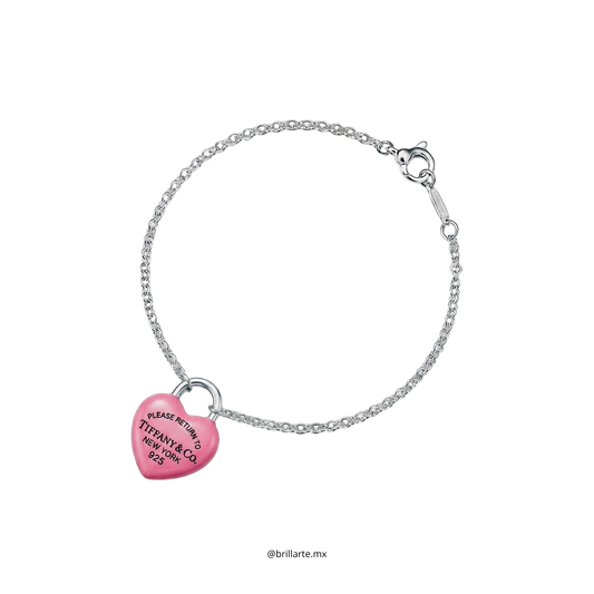 Brazalete full heart rosa Tiffany