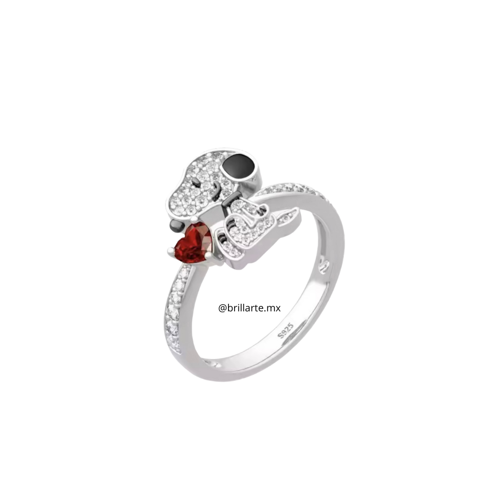 Anillo Snoopy con brillos