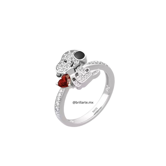 Anillo Snoopy con brillos