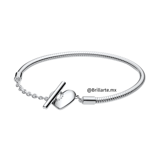 Brazalete con barra-T corazón con logo