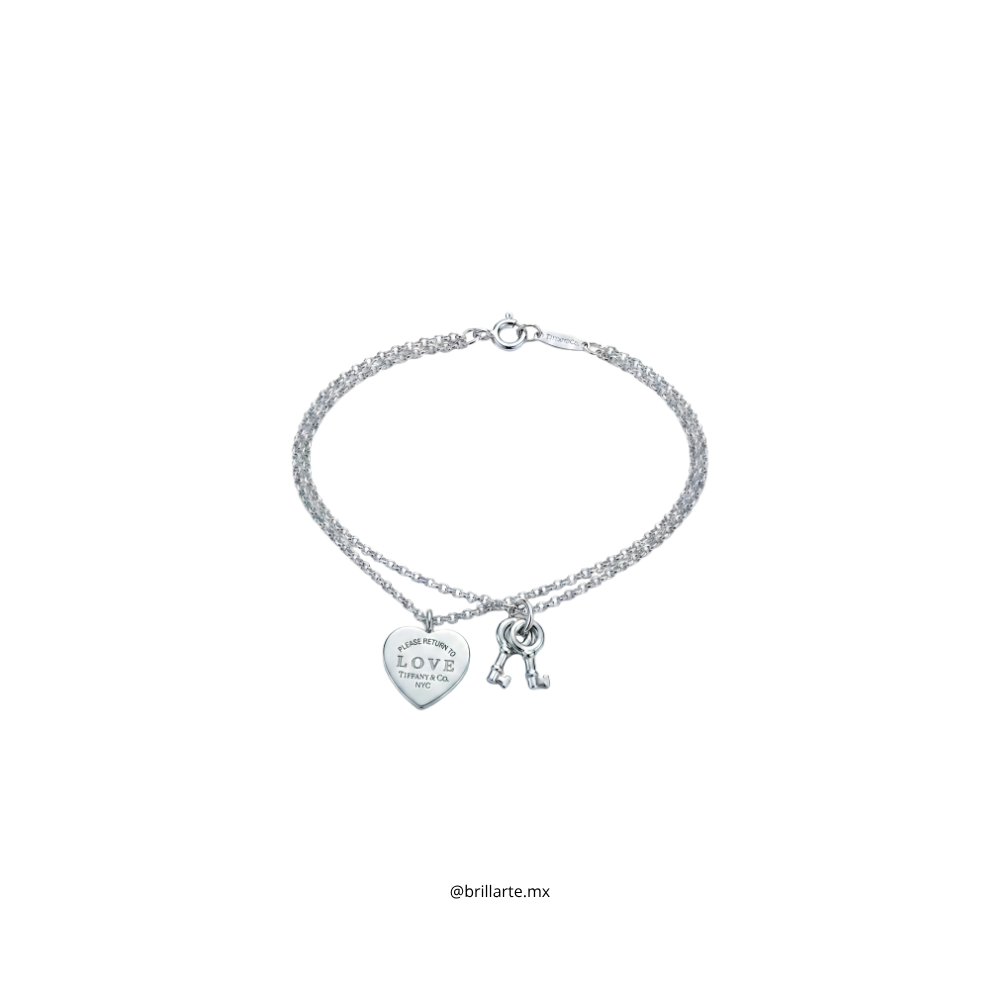 Brazalete Tiffany corazón y candado