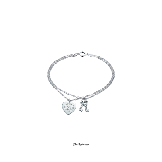 Brazalete Tiffany corazón y candado