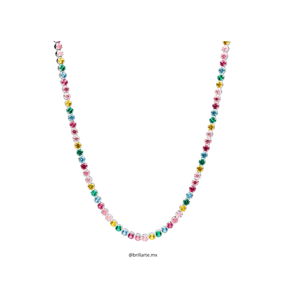 Collar de tenis arcoíris