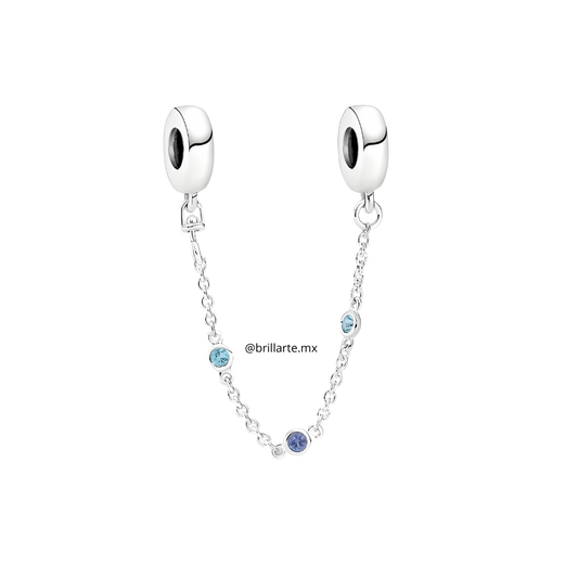 Cadena de seguridad destellos azules