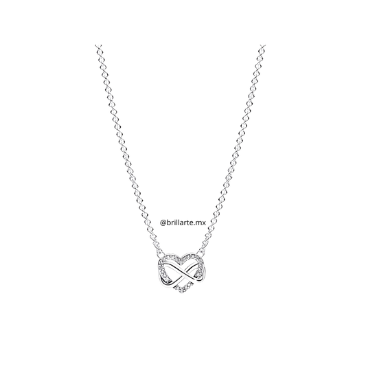 Collar corazón infinito reluciente