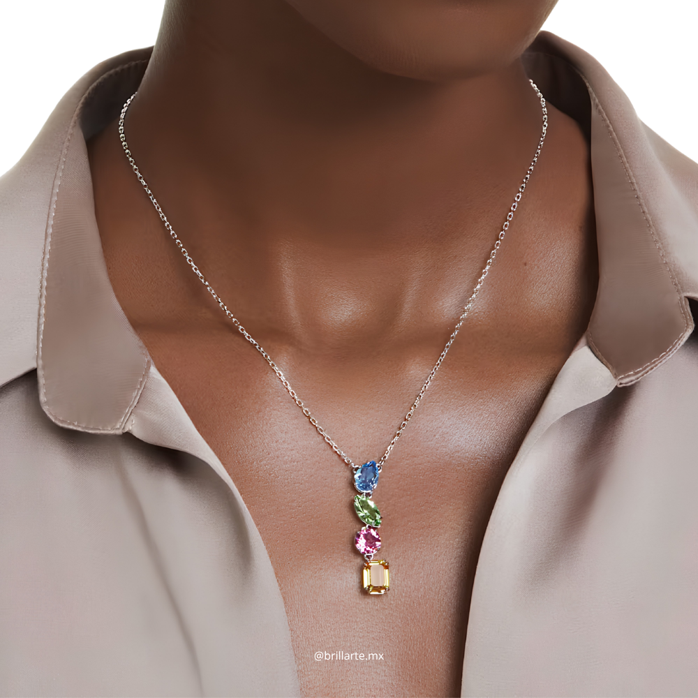 Collar Swarovski gemas mixtas