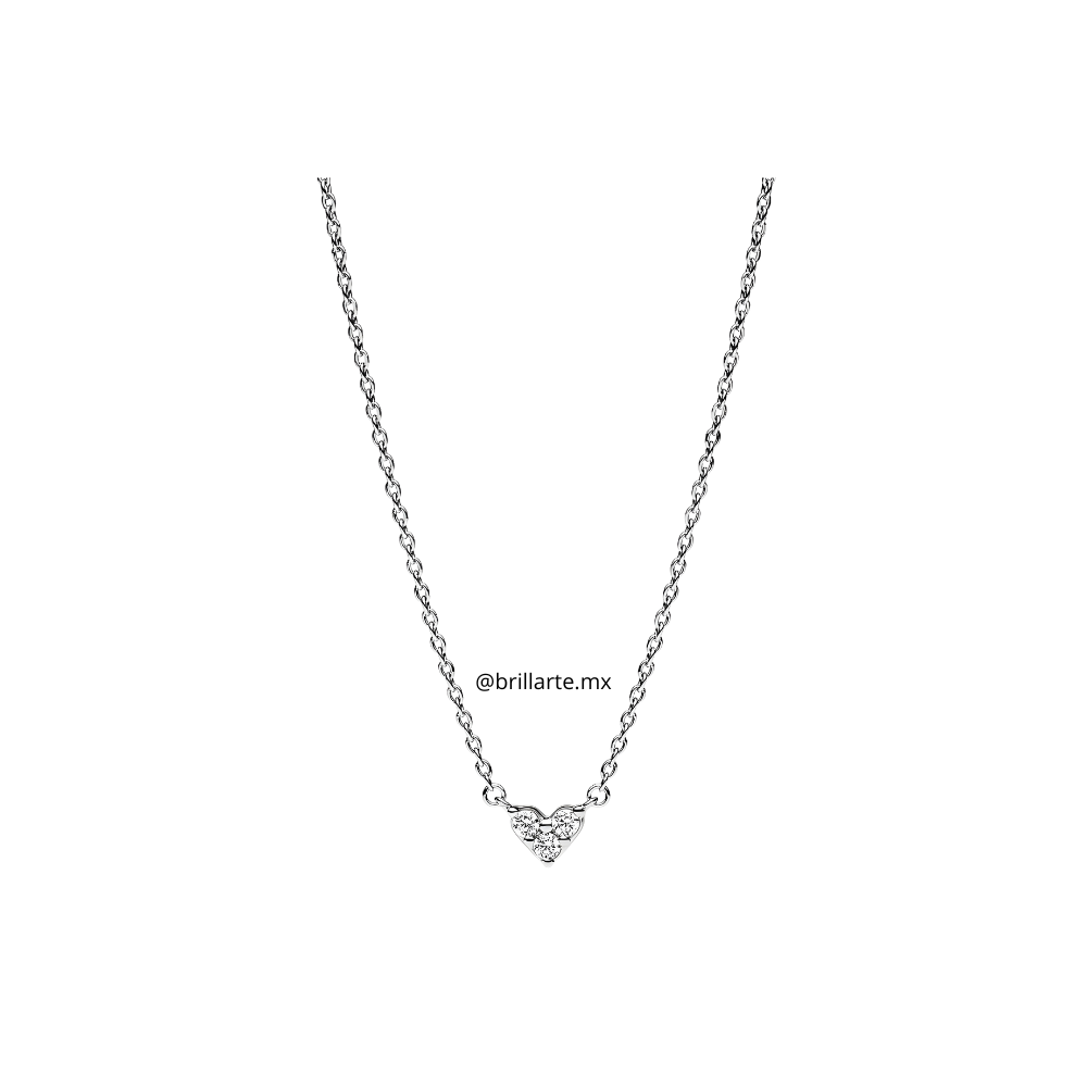 Collar collier corazón triple gema