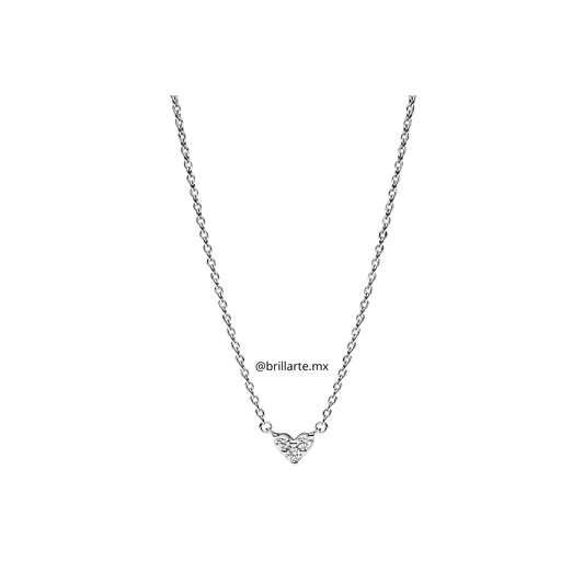 Collar collier corazón triple gema